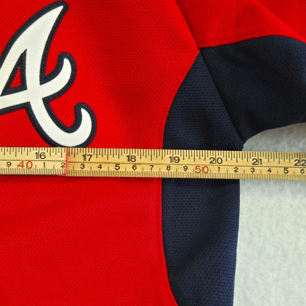 Majestic Atlanta Braves Youth XL 18/20 Baseball Jersey Red Navy Blue MLB B447